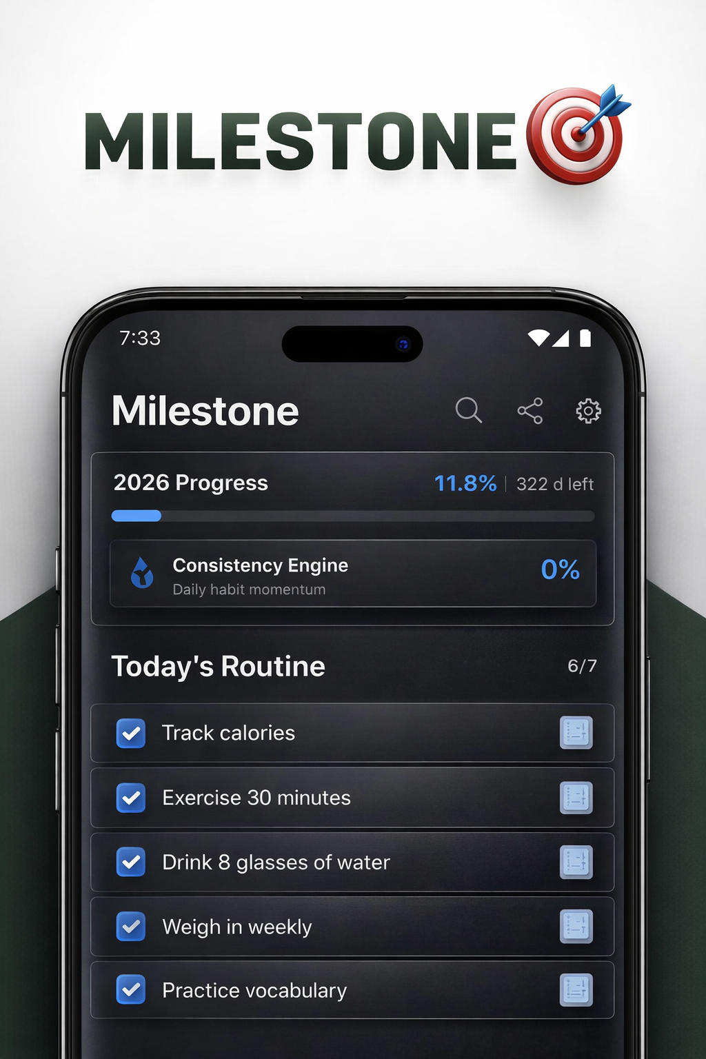 Milestone Mobile UI